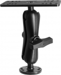 Kalaotsija klamber koos 1,5-tollise, C suurusega, 38 mm kuul, must, reguleeritav paigaldusklamber, &uuml;hildub Garmin, Lowrance, Humminbird, 15 cm varre, 7 kg kandev&otilde;ime, korrosioonikindel