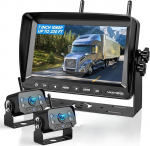 Traadita tagurduskaamera, 7-tolline monitor, traadita tagurduskaamera, 1080P traadita tagurduskaamera, IP69 veekindel, stabiilne signaal, haagissuvila, veoauto, auto, haagissuvila (2 kaamerat)