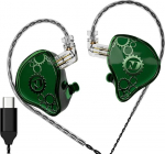 ND Venus In-Ear Monitor k&otilde;rvaklapid, 10 mm topeltmagneetiline d&uuml;naamiline juht IEM k&otilde;rvaklapid, HiFi juhtmega m&auml;nguk&otilde;rvaklapid, 2-pinnaline eemaldatav kaabel (ilma mikrofonita, roheline, USB-C port)