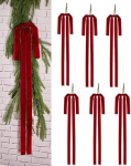 ZJHiome J&otilde;ulud Velvet Bow, 6 Pack 27.5 x 15.7 tolli Rustic Suur Velvet j&otilde;ulukingi Wreath Bows Vintage Style j&otilde;ulupuu Topper Suur vibu j&otilde;uludeks Outdoor Red