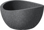 Scheurich Wave Globe Bowl, &uuml;mmargune plastist istutusanum, must graniit, l&auml;bim&otilde;&otilde;t 40 cm, k&otilde;rgus 21 cm, maht 12 liitrit.