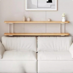 Ablage hinter Sofa Holz-Sofatische Schmal Lang, Moderner Konsolentisch Im Eingangsbereich F&uuml;r Schlafzimmer/K&uuml;che, R&uuml;ckseite des Couchtisches Hitzebest&auml;ndig(B,180x18x85cm/71x7x33in)