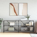 Eleganter Konsole Holztisch Grau Sonoma 180x30x75cm f&uuml;r Flur & Wohnzimmer - Stauraum & stabiilsus Model832856