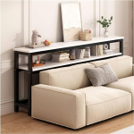 JYHHCYS Schmaler Konsolentisch Extra Lang Schmaler Beistelltisch Hinter Dem Sofa, 100 cm Hoch, 2-stufige Konsolentische F&uuml;r Den Eingangsbereich F&uuml;r Schmale R&auml;ume(A,120x30cm (47-1/4" x 11-3/4"))
