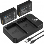 Homesuit LP-E10 aku 1600mAh & Dual LED laadija komplekt Canon EOS 1100D, EOS 1200D, EOS 1300D, EOS 2000D, EOS Rebel T3, T5, T6, T7, Kiss X50, Kiss X70 kaamerale (2 tk)