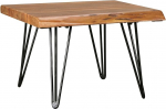 FineBuy Design kohvilaud T&auml;ispuidust laua puukant 56 x 38 x 51 cm, Sheesham puidust laud metallist jalgadega, elutoa laud maal&auml;hedases maal&auml;hedases stiilis, pruun