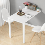 An der Wand montierter Klapptisch f&uuml;r Waschk&uuml;che, K&uuml;che, Bar. Stabiler und robuster Faltbarer Schreibtisch, umwandelbarer Laptop-Schreibtisch, platzsparender Holztisch (wei&szlig;)