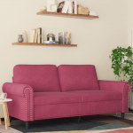 Willood 2-kohaline diivan Lounge diivan diivan k&auml;etugedega seljapatjadega elutoa diivan disain diivan metallist raam istumis m&ouml;&ouml;bel kaks istekohta multi diivan veinipunane 140 cm sametist