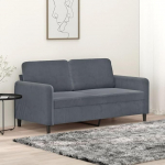 359443 2-kohaline diivan, tumehall, 140 cm, Samet, Lounge diivan, Diivanid ja diivanid, Relax diivan, Diivan elutuppa, Diivan koos - 359443