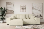 ALTDECOR Eskar-L nurgadiivan magamisfunktsiooniga ja voodikastiga, nurgadiivan, L-kujuline diivanvoodi, pikendatav elutoa diivanvoodi, Cauchsofa Eskar-L, 266 x 176 x 84 cm, beež