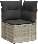 Rantry Garden Corner Diivan koos padjadega Light Grey Poly Rattan m&ouml;&ouml;bel v&auml;ljas diivanid Diivan diivan Patio v&auml;ljas m&ouml;&ouml;bel j