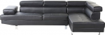 Beliani Norrea 5-kohaline nurgadiivan Faux Leather Black koos Chaise Longue'ga Vasakpoolne kaasaegne
