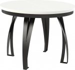 MEBLINI Loft s&ouml;&ouml;gilaud, &uuml;mmargune pikendatav metallist, kaasaegne s&ouml;&ouml;gilaud, k&ouml;&ouml;gilaud, pikendatav laud, &uuml;mmargune s&ouml;&ouml;gilaud, s&ouml;&ouml;gilaud, 100-176 x 77 cm, Lunga, matt valge, matt