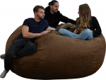 bananair - XXL Bean Bag koos t&auml;idisega lastele ja t&auml;iskasvanutele - Pehme ja mugav - Masinpesu mikromokkade kate - Suurep&auml;raselt t&auml;idetud vahtudega - Hiiglaslik Bean Bag (200 cm, pruun)