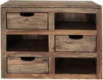 MASSIVMOEBEL24.DE Loodus Hall seinaplaat #069 Sheesham, v&auml;rv: Suurus: 66 x 25 x 56 cm (B x S x K x K), v&auml;rvus: &Otilde;litatud hall, suurus: 66 x 25 x 56 cm (B x S x K)