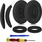 Aiivioll k&otilde;rvapadjad + silikoonist k&otilde;rvapadjad + peapaela kate + peapaela asenduskomplekt Bose QuietComfort 35 QC35 QC35 QC35II k&otilde;rvaklappidele, mida on lihtne paigaldada mustaks