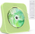 CD-player mit Lautsprecher CD-player Bluetooth 5.0 mit Fernbedienung Staubschutzh&uuml;lle Bildschirm FM-Radio Timer USB-Wiedergabe AUX-Wiedergabe Kopfh&ouml;reranschluss (Gr&uuml;n)