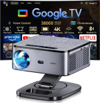 Beamer 4K【1500 ANSI & Google TV/Autofokus】 Full HD 1080P 38000 Lumen XIWBSY Smart Beamer mit WiFi 6, Bluetooth 5, Sprachassistent, Heimkino & Outdoor Projektor