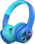 Candy Bila 6.0 Bluetooth Kinder Kopfh&ouml;rer, Kabellose Kinderkopfh&ouml;rer mit LED-Leuchten, HD-Mikrofon, 85h Spielzeit, 85/94dB Lautst&auml;rkebegrenzung, Kabel-und TF-Kartenmodus, Faltbar f&uuml;r Schule/Reise Blau