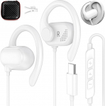 USB C Kopfh&ouml;rer f&uuml;r iPhone 16 17 Pro 5G,On Ear Typ C Headset USB C Anschluss Ohrh&ouml;rer mit Kabel Mikrofon mit Ohrhaken f&uuml;r Samsung A56 A37 Galaxy A55 A57 S26 Pixel 9a 10 Poco X8 f&uuml;r Laufen,Gym,Fitness