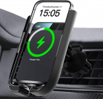 Juhtmevaba autolaadija elektromagnetiline Qi 15W kiirlaadimine 1 kl&otilde;psuga automaatne klamber ja avatud telefonihoidja iPhone 17 16 15 14 13 12 seeria Samsung S25 S24+ S23 jne. jaoks