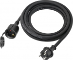 XUANSHI V&auml;litingimustes kasutatav pikenduskaabel 10 m koos kaitsekorgiga H07RN-F 3G 2,5 mm&sup2; kummist pikenduskaabel v&auml;litingimustes ehitusplatsil kasutamiseks Elektrikaabel v&auml;litingimustes Schuko pistikuga, 3500 W, 16 A 250 V, must