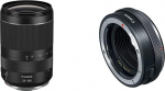 Canon Lens RF 24-240 mm F4.0-6.3 is USM zoom lens for EOS R (72 mm filter thread, image stabiliser, autofocus) black and bayonet adapter EF-EOS R with lens control ring CR-EF-EOSR black