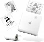 Phomemo M02 Pro 300 DPI Mini Printer, Mini Printer nutitelefonile, Bluetooth fotoprinter, termoprinter, &otilde;ppimine, m&auml;rkmed, pildid, fotod, valge