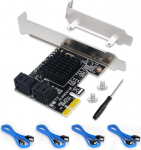 SATA kaart, PCIe SATA kaart, 4 pesa 4 SATA kaabliga, SATA 3.0 kontrolleri laienduskaart