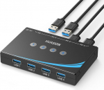 USB 3.0 l&uuml;liti 4 arvutit, mis jagavad 4 USB-perifeerseadme l&uuml;liti PC-le S&uuml;learvuti hiirele klaviatuurile skannerile printerile &uuml;he nupuvahetusega ja 3,5 mm heliv&auml;ljundiga