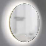 Talos Verona Shine LED Vannitoa peegel &uuml;mmargune matt kuldne l&auml;bim&otilde;&otilde;t 50 cm - peegel k&auml;elainetundliku funktsiooniga - sobib niisketesse ruumidesse t&auml;nu alumiiniumist raamile