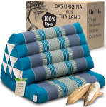 livasia Tai padi 1 padjaga - 75 x 50 x 8 cm - Kolmnurkne padi istmepadjaga, kiilpadi kapokiga, seljapadi kokkupandav, Tai vaip kokkupandav, k&auml;sitsi valmistatud, meditatsioonipadi (Light).