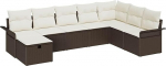 Rantry 8-teiliges Garten Sofa Set mit Kissen Braun Poly Rattan Gartenlounge Model3360259