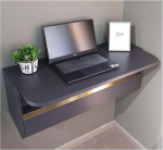 Ujuv seinale paigaldatav kokkupandav laud koos riiulite ja sahtlitega Ruumis&auml;&auml;stlik kokkupandav laud arvuti v&otilde;i juuksuri jaoks (636 x 390 x 296mm)