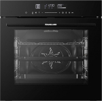 GASLAND ES616321TGB Built-in Oven 74L, Air Fry, Quick Heating, Full-Touch LED Display, Water Vapour Cleaning, Soft Open & Close, Telescopic Extension, Easy-Care Back Panel, Black