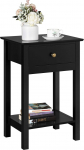 Yaheetech &Ouml;&ouml;laud koos sahtli ja riiuliga Puidust &ouml;&ouml;kapp Diivanilaud &Ouml;&ouml;laud Telefonilaud 40 x 30 x 61 cm Must