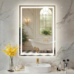 PINNIP Vannitoa peegel koos valgustusega, 450 x 600 cm valgustatud vannitoa peegel koos puutetundliku l&uuml;litiga meikimiseks