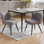 chairus Linen Set of 2 s&ouml;&ouml;gitoa toolid, polsterdatud toolid k&ouml;&ouml;ki, k&auml;edeta k&ouml;&ouml;gitoolid seljatoega, aktsent toolid, s&ouml;&ouml;gituba, elutuba (Hall)