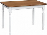 k koma Country Style Solid Pine Dining Table - valge, tammepuust lauaplaadiga (60x110cm)