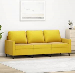 3-kohaline diivan Diivan Lounge diivan Relax diivan K&uuml;lalissohva Polsterdatud diivan Elutoa diivan L&otilde;&otilde;gastav diivan magamistuppa K&uuml;lalistetuppa Kollane 180 cm Velvet