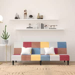 Schlafsofa 200x84 Mehrfarbig Stoff Mini Sofa Couch mit Klapplehne f&uuml;r Schlafen & Sitzen Robust Holzrahmen 110 kg Belastbarkeit f&uuml;r Wohnzimmer G&auml;stezimmer B&uuml;ro