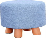 Ommda polsterdatud tool elutoa diivan &uuml;mmargune v&auml;ike kate libisemisvastane jalatugi polsterdatud puidust jalad k&auml;sn eemaldatava pestava linase kattega sinine 28 x 20 cm