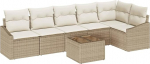 Rantry 7-teiliges Garten-Sofa-Set mit Kissen Braun Poly Rattan Gartenlounge Model3346751