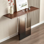Konsolentisch Schmal mit Massivholzplatte, Schmaler Tisch, Flur Regal mit Abgestuften Acrylbeinen f&uuml;r Wohnzimmer und Flur, Einfache Montage(100x35x73cm/39x14x29in)
