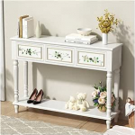 RYUQW3RE Eingangstisch, Eingangsschrank aus Massivholz, dekorativer Langer Tisch for den Flur im Wohnzimmer Konsolentisch(White)