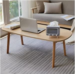 Kokkupandav kohvilaud v&auml;ikestele korteritele Suur 120cm elutoa s&ouml;&ouml;gilaud Modernne puidust stiil V&auml;ike madal laud V&auml;ike kodune teelaud oranž (80x55x44cm)