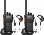 HESENATE HT66 raadiokomplekt, PMR446 Royalty-Free Woki Toki, pikamaa Walkie Talkie, professionaalne raadio 16 kanaliga Walky Talky k&auml;siraadio Scan VOX koos k&otilde;rvaklappidega (must, 2 komplekt)