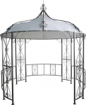 DEGAMO Burma Luxury Gazebo Garden Gazebo 300 cm &uuml;mmargune terasraam hall pulberv&auml;rvitud + katus veekindel valge
