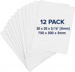 Foam Board 20 x 30 x 3/16" (5mm) - 12 Pack - White Poster Board, Acid Free, Double Sided, Sign Board Foamboard Sheets for Mounting, Crafts, Modelling, Art, Display, Presentation and School Projects
