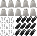 Kaasaskantav kaalukott Gazebo jaoks, pakett 10 20 x 25 cm kaalukotti v&auml;ljas kardina kangas raskused 12 karabiinidega 12 klambritega, Gazebo liivakotid kardinate telkide laudlinade jaoks